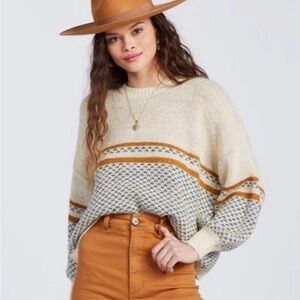 Billabong Wise Up Sweater - beige/gold/navy